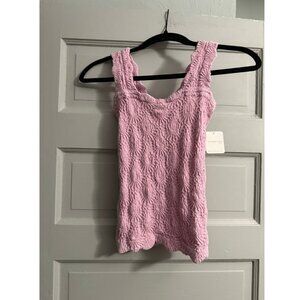Free People Pink Smocked Sleeveless Tank Top Size XL
